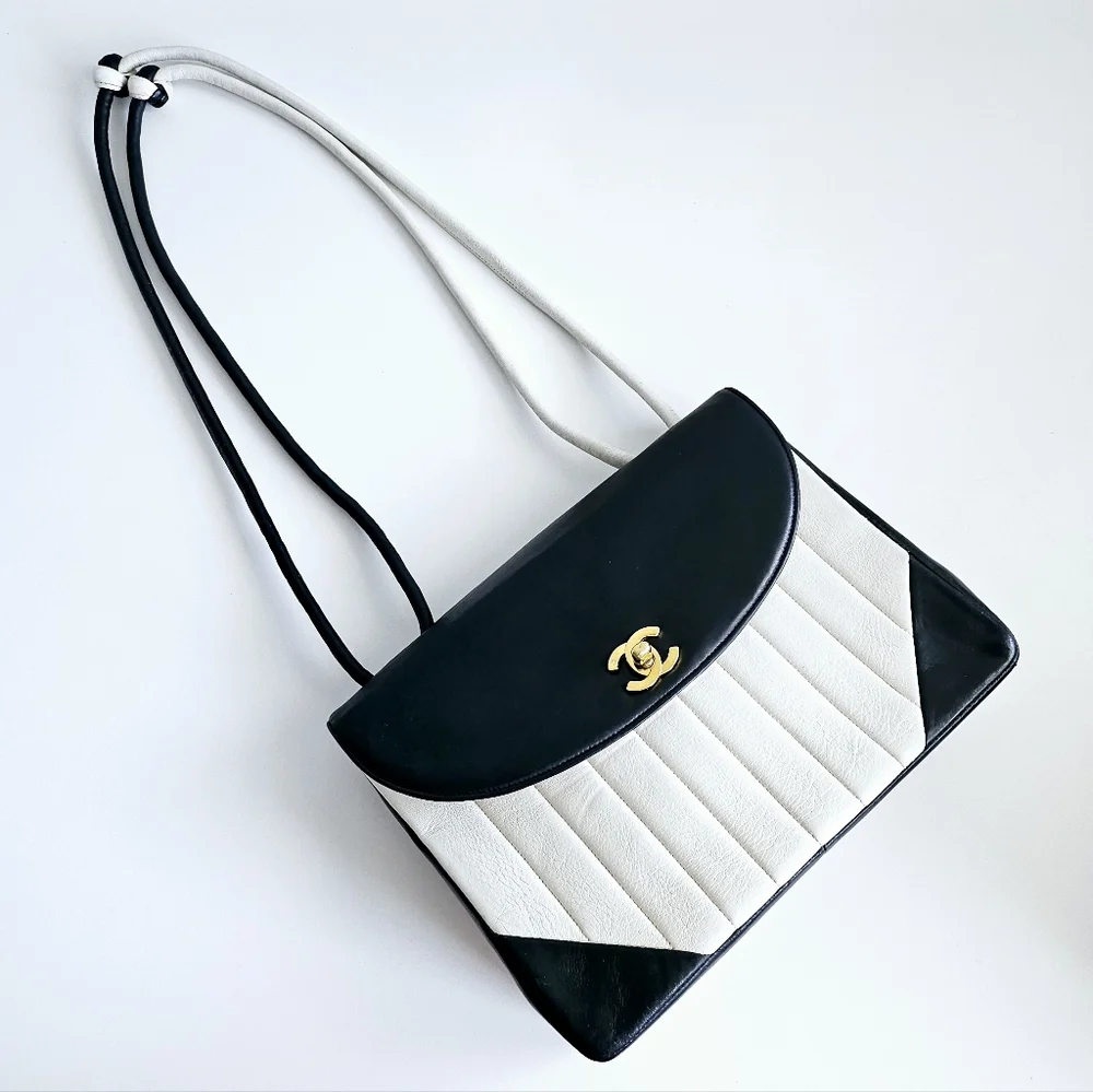 Chanel Black & White Mademoiselle Flap Bag